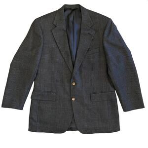 Vintage Chaps Ralph Lauren Wool Blazer Mens 42L Houndstooth Glen Plaid Tweed USA